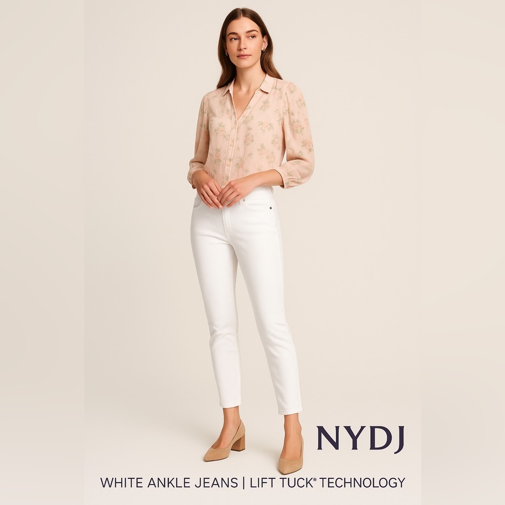 NYDJ Women's Crisp White Ankle Jeans